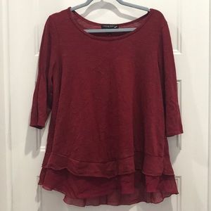 Red Flowy Blouse